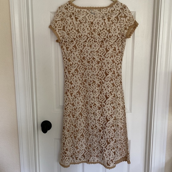 SUNDANCE Sweetheart Lace Nude Dress XS - Picture 2 of 4